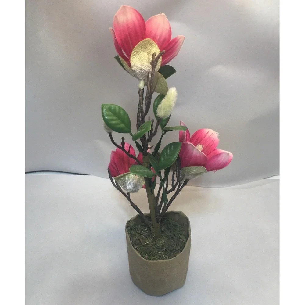 Artificial Japanese Magnolia Flowers in Paper Pot